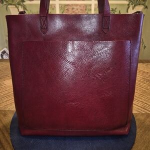 Madewell Maroon Transport Tote.  Leather Purse.